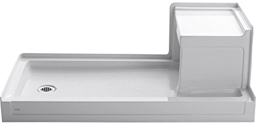Kohler K-1977-0 60 x 32 1-Threshold Left-Hand Drain Shower Base w/Seat White