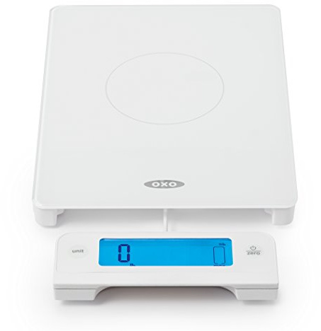OXO 11176600 Good Grips Digital Glass Food Scale with Pull Out Display, White