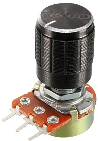 sourcing map 10K Ohm Variable Resistors Single Turn Rotary Carbon Film Taper Potentiometer with Knobs