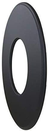 LANZZAS - Rosace murale pour tuyau de poêle avec bord de 90 mm, couleur : noir métallisé (diamètre 150 mm)