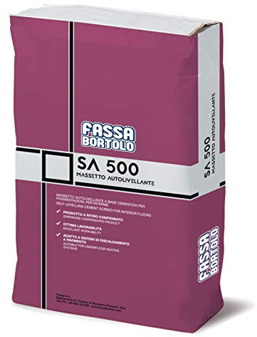 SA 500 25KG, Massetto autolivellante a base cementizia per pavimenti interni civili