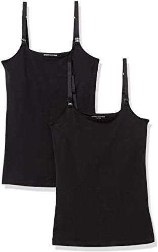 Amazon Essentials Camisola de Maternidad para Mujer, 2 Unidades, Color Negro, Talla S