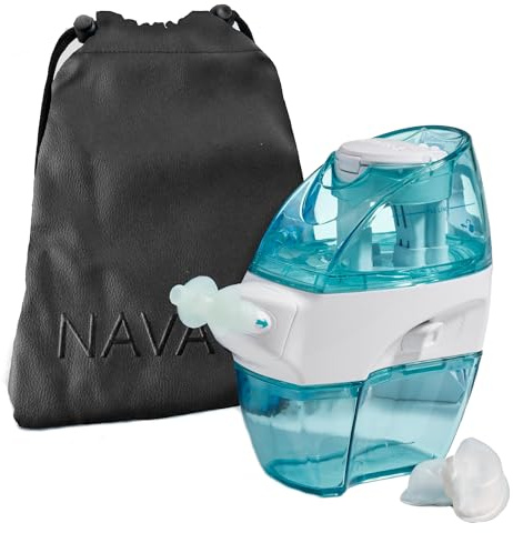 Navage Travel Bundle – Nasal Irrigation System with Nose Cleaner, 30 SaltPods, and Black Travel Bag