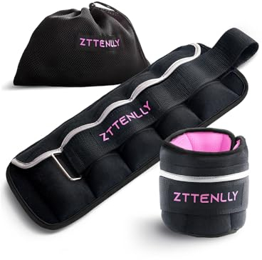 ZTTENLLY Verstellbare Gewichtsmanschetten, 1 bis 2.3 kg, Paar mit Tragetasche, atmungsaktive Stoffe, reflektierender Rand, Krafttraining, Beine, Handgelenk, Arm, Knöchel, Herren, Kinder
