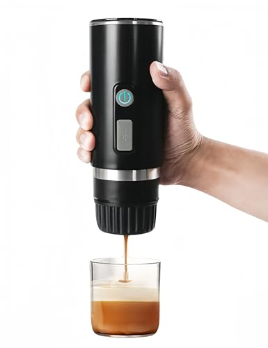 Bewinner Cafetera Eléctrica Portátil, Cafetera de Mano, Máquina de café Espresso con Mini Batería Recargable con café Molido para Viajes, Camping, Oficina