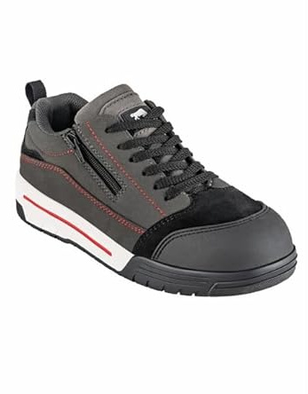 Bullstar Säkerhetssko JUMPX S1P (färg grå/svart, storlek 41, bredd 10, unisex, med stålhätta, andas, halkfria, arbetsskor, skyddsskor) 2664-0-100-41