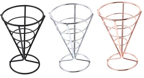 Mobestech 3pièces Support Cornet Glace Fer Porte-cornet Créatif Pour Crème Glacée Et Snack Design Ajouré Léger Et Robuste Pour Restaurants Cafés Et Fêtes