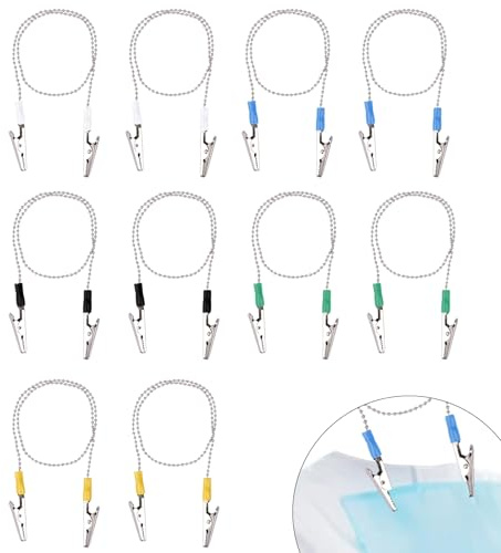 Goktvai 10pz Clip Porta Tovaglioli Dentale, 58cm Fermagli Bavaglini Dentali con Catena Dentista Riutilizzabili Porta Bavaglini con Catena al Collo per Ristorante Cucina Tovaglioli e Mascherina