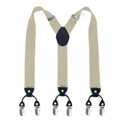 Elegante tirantes clásicos ajustables cadena tejida clip de metal caqui cinturón tejido para boda negocios desgaste longitud ajustable moda retro hombres cuero mujer vintage