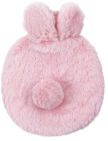 Varmflaska med mjukt överdrag varmvattenflaska liten 400 ml mini varmvattenflaska läckagesäker varmvattenflaska sängflaska fluffig handvärmare skydd värmeflaska lång varm varmvattenflaska för barn