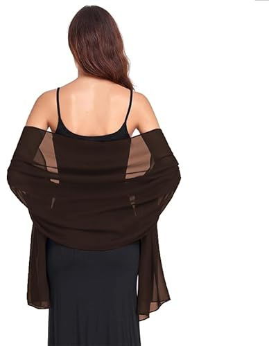 Van Der Rich ® - Estola de Gasa de Seda Bufanda Chal Ligero - Mujer (187-Chocolate)