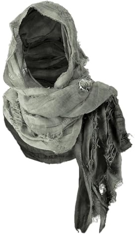 Zanisouta Écharpe gothique médiévale d'Halloween - Unisexe - Cape polyvalente - Avec capuche - Look superposé - Foulard gothique post-apocalyptique vintage pour cosplay, O vert foncé, taille unique