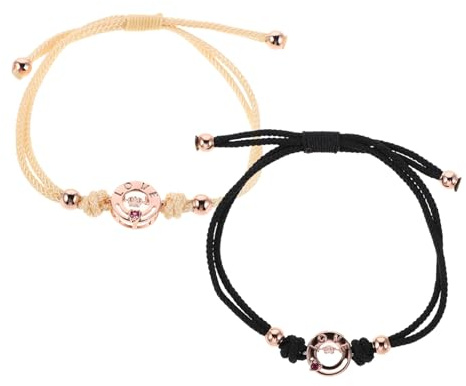 SAFIGLE Bracelets Assortis Pour Couples Tressés En Nylon Ajustables Capteur Vibrant, Bijoux Connectés Pour Partenaires, Pour Relations à Distance Et Occasions Spéciales, Unisexe