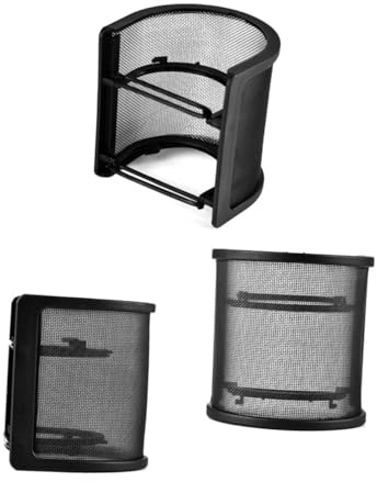 TOYANDONA Cubierta Antiviento para Micrófono U Tipo Filtro Doble Capa Protección contra Saliva y Viento Reducción de Ruido para Grabación y Streaming