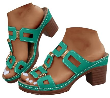 Sandalias de mujer con tacón en bloque cómodas pantuflas antideslizantes con base suave para pies separadores de dedos Arch Support Sandalias de senderismo ortopédicas para el hogar para exteriores