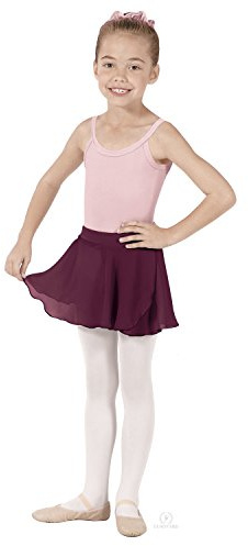 EUROTARD Girls Mock Wrap Skirt (Burgundy, X-Large) - 10127