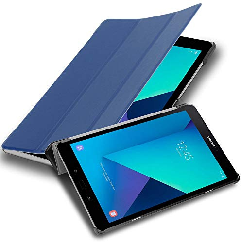 Cadorabo Hülle kompatibel mit Samsung Galaxy Tab S3 (9.7 Zoll) Tablethülle mit Auto Wake Up aus Kunst Leder Flip Klappbare Stoßfeste Magnetische Cover Hülle für Galaxy Tab S3 (9.7 Zoll) Tasche in Blau