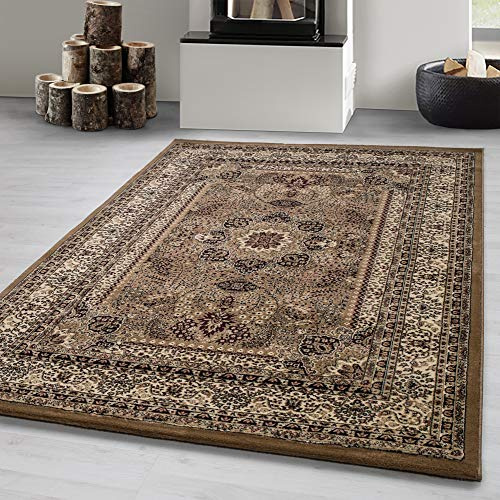 Kort lugg matta, Beige färg, Orientalisk design, 12890, Rektangulär Matta, Matta vardagsrum eller matsal matta, 160 x 230 cm