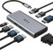 USB C Docking Station Dual Monitor, 8 in 1 USB C Hub Multiport Adapter zu Dual HDMI, DP/DisplayPort, VGA, 100W PD, 3USB 2.0, Quadruple Display Dockingstation, Thunderbolt 3/4 Dock für Dell/HP