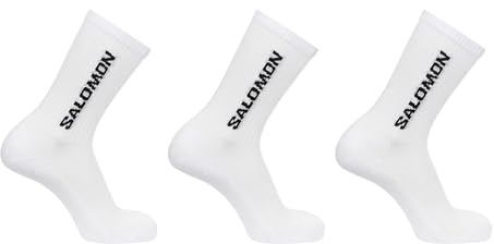 Salomon Everyday Lot de 3 Chaussettes mi-Mollet Ras du Cou, Confort Classique en Coton mélangé, Poignet sûr pour Le Pied, Soutien élastique de la voûte Plantaire pour Les Pieds sensibles
