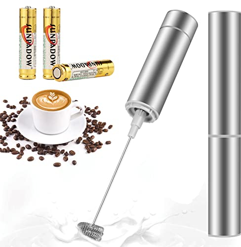 MOSUO Milchaufschäumer Stab/Milchschäumer Elektrisch Handheld Milchaufschäumer Mini-Getränkemixer Kaffeebesen batteriebetriebener für Latte, Matcha-Tee, Cappuccino (Batterie)