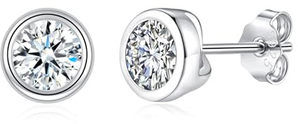 Bewenda Ohrringe Silber 925 Stecker, 925 Sterling Silber Ohrstecker für Damen Mädchen, Hypoallergen Rund Ohrstecker Ohrringe mit Zirkonia, 4/5/6mm Klein Schlafen Knorpel Ohrstecker mit Geschenk Box