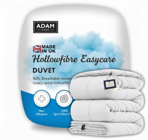 Adam Home Super King Duvet 13.5 Tog All Season Comforter, Lightweight Skin Friendly Quilt, Down Alternative Ultra-Soft Plush Breathable Super Kingsize Duvet.