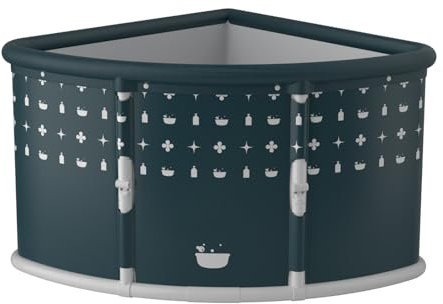 Portable Foldable Ice Bath Tub for Adult, Fan-Shaped Large Collapsible Tub, Family Bathtubs Long-Lasting Insulation, Freestanding Surround Collapsible Corner Tub for Home Outdoors
