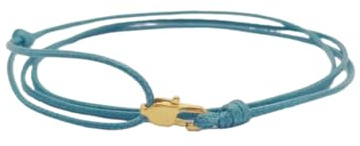TRIPLE K&S Pulsera fina enroscable para hombre y mujer con cierre de mosquetón, hecha a mano, joyería marítima surfista, pulsera de tela minimalista, Einstellbar, Cordón encerado, No es una piedra
