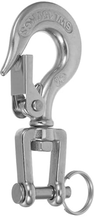 Toyvian 304 Stainless Steel Swivel Lifting Trailer Hook Heavy Duty Chain Hook for Boat Towing Hoisting and Trailer Use Universal Tow for Marine Applications 3.74In