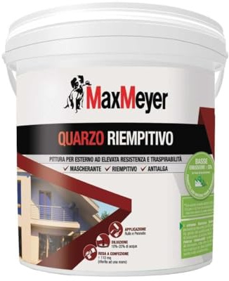 MaxMeyer Base Quarzo Riempitivo Neutra 9L Trasparente Pittura per Esterni