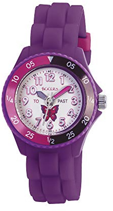 Tikkers Mädchenuhr Zeitlehrer Quarz mit Kautschukarmband – TK0041