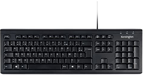 Kensington ValuKeyboard – Clavier filaire USB pour PC, Ordinateur portable et notebook, Compatible Dell, Acer, HP, Samsung et autres, AZERTY, Noir, 1500109FR