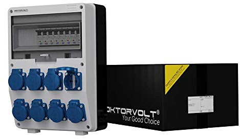 Stromverteiler IP54 TD-S 8x230V Mennekes Dosen Wandverteiler Baustromverteiler Steckdosenverteiler Doktorvolt 2329