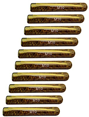 10 cartucce di ancoraggio composite M10 per trapano, Ø 12 mm, in resina sintetica, cartuccia di vetro, tasselli chimici