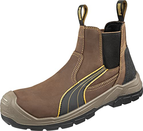 PUMA Safety Arbeitsstiefel Herren S3 TANAMI MID – Robuste Slip-On Stiefel aus Leder mit Schutzkappe – Wasserdicht & rutschhemmend für Arbeit & Outdoor Braun Größe 44
