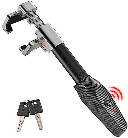 Yamvisa Steering Wheel Lock with Alarm, Wheel Spoke Width ≤2.75in, Anti-Theft Car Security Lock with 130dB Super Loud Siren Retractable Spoke Locks Only Fit for Cars with Circular Steering Wheels