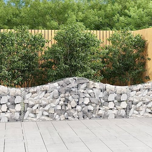 YAFF Arched Gabion Baskets 2 pcs 78.7x11.8x23.6/31.5 Galvanized Iron-5388