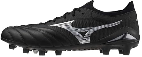 Mizuno Morelia IV Firm Ground - Scarpe da Rugby da Uomo, Nero Argento, 44.5 EU