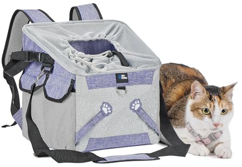 JOYTUTUS Panier de transport 3 en 1 pour animaux de compagnie, siège auto pour chien et chat, sac à dos avec poches supplémentaires, fermetures de sécurité pour chiens et chats, transport confortable