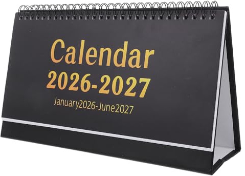 iplusmile Calendrier de Bureau à Poser Planificateur Mensuel avec Pages à Retourner Système Organisationnel avec Espace Mémo Support Double Anneau pour Enseignants Étudiants et