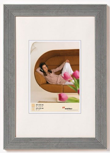 Bilderrahmen von Walther Holzrahmen Grado 40x50 silber - Normalglas 2er Pack