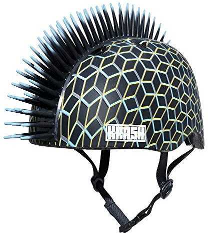 Krash Techno Geo Youth 8+ Mohawk Helmet, Techno Neo Geo Black (8042924)