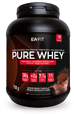 Eafit Pure Whey - Double Chocolate 750g - Muscle Growth - Tri-Source whey Protein - Fast Absorption - Contains Amino acids and Digestive enzymes - HIGH Amino Complex - Source of Vitamins and Minerals