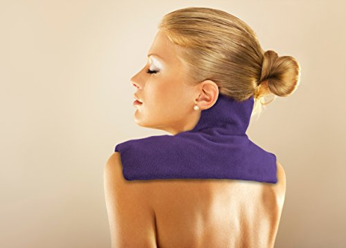 Schweriner Naturheil Neck Pillow with Fleece Cover Neck Warmer with Moor Filling, Fabric, purple, 29 x 39 cm