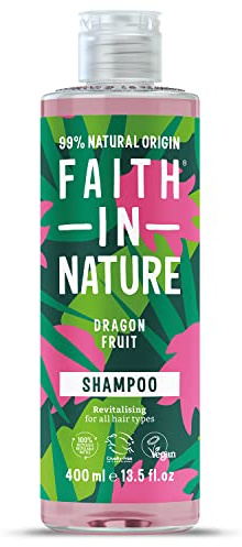 Faith In Nature Natural Dragon Fruit Shampoo, Revitalising for Oily Hair & Scalp, Vegan & Cruelty Free, No SLS, Silicones or Parabens, 400ml