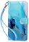 ULAK for Samsung S20 FE Case Wallet Flip Case with Card Holder PU Leather + TPU Bumper Stand Cover Kickstand Full Protective Phone Case for Samsung Galaxy S20 FE 6.5 inch - Marble Blue