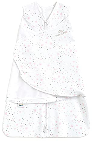 Halo Baby Schlafsack Swaddle | 1.5 Tog Sleepsack | 100% Baumwolle, rosa Monde für Neugeborene | Einfacher Zip -Zugriff von Windelwechsel | Tragbare Decke Grow -Bag | Jungen & Mädchen, 0-3 Monate
