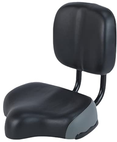 MEGHNA Rückenlehne Sattel Fahrradsattel mit Rückenlehne Oversize komfortable weich Sattel mit PU-Kissen (Schwarz)