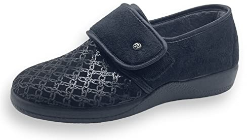 Zapatillas para Mujer - Calzado para Pies Delicados - Anatómica Flexible/Ligera con Velcro - Suela Antideslizante - Plantilla Acolchada - 35-42UE